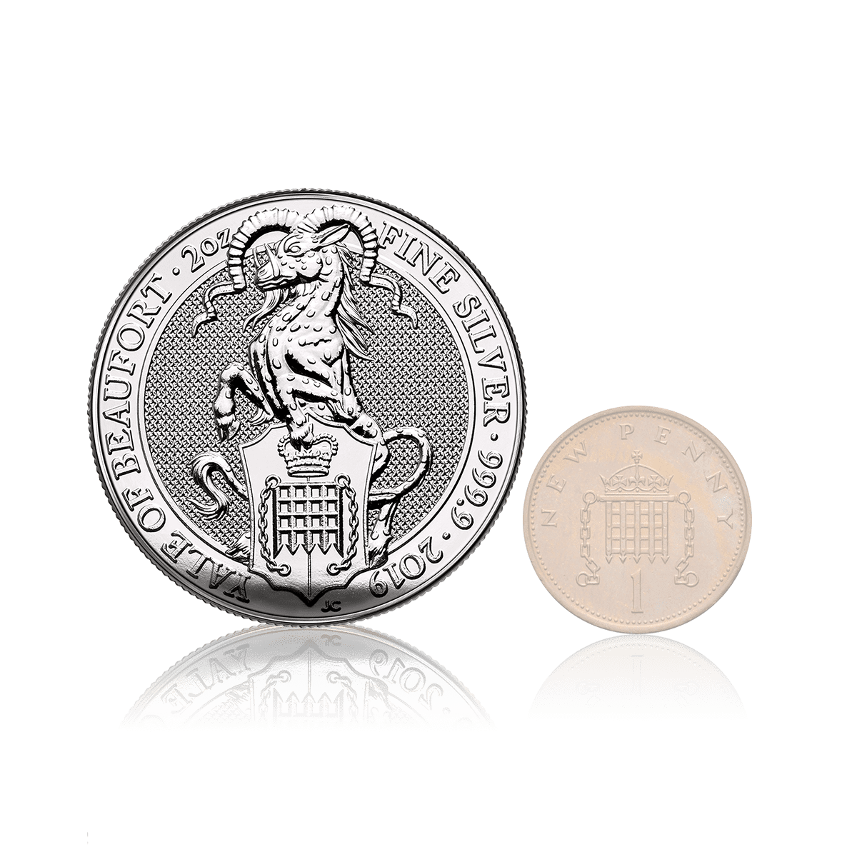 2oz Silver Royal Mint Queens Beasts Yale Of Beaufort (2019) 5